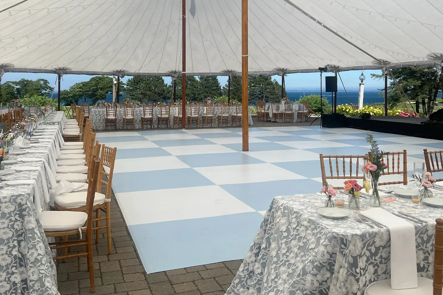 Checkered Dancefloor under Tent