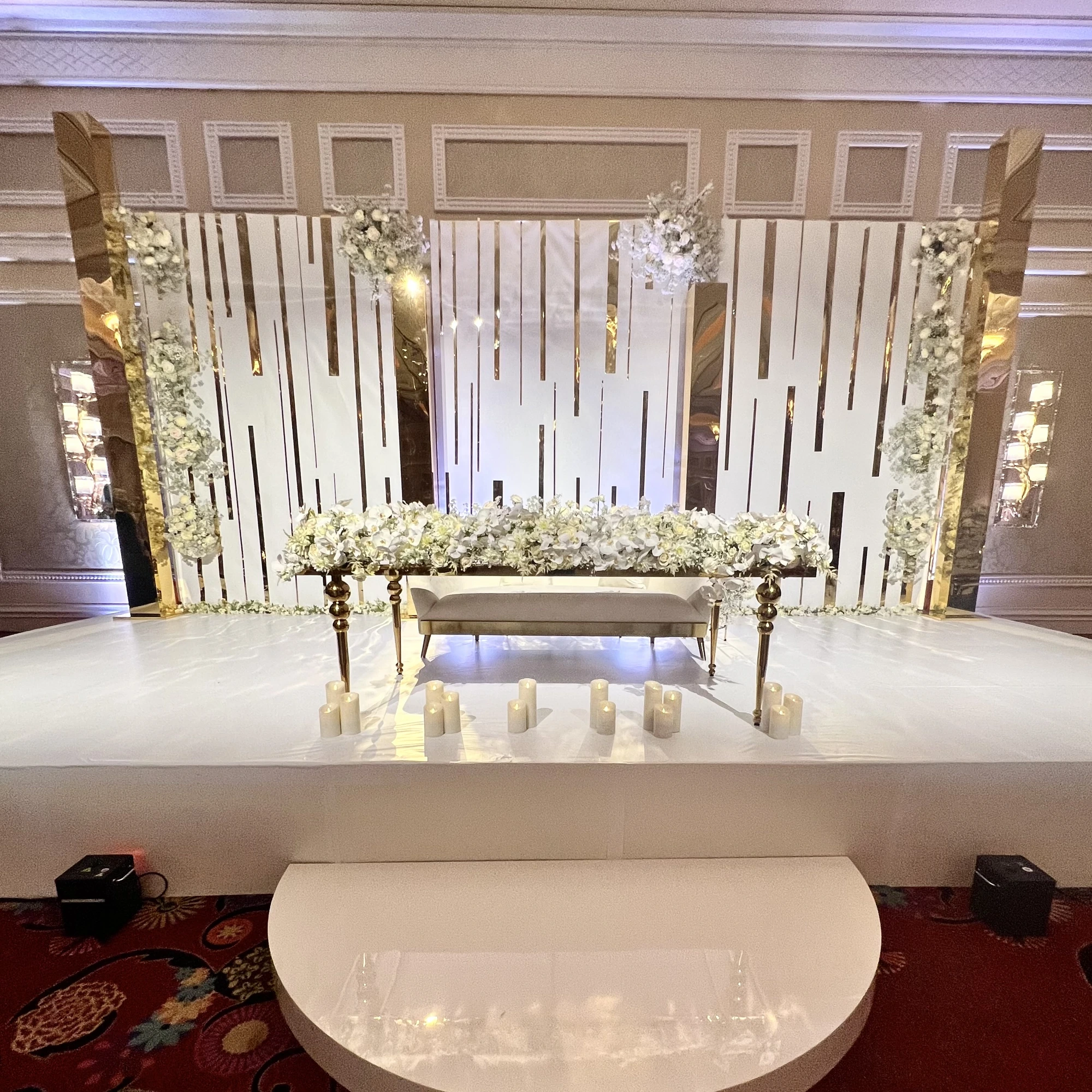 Gold Mirror Backdrop Stage